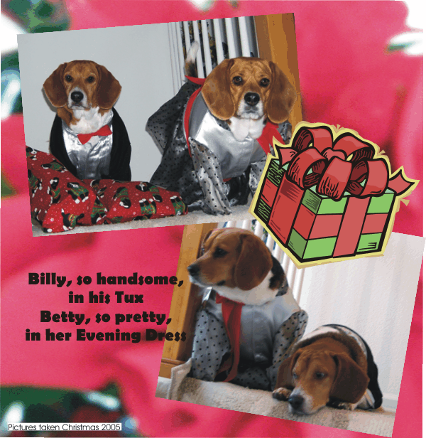 Billy, so handsome in his Tux;  Betty, so pretty in her evening dress
