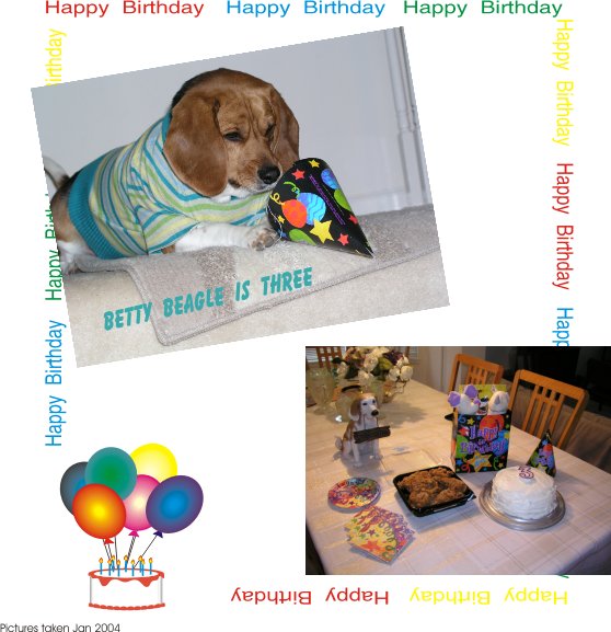 Betty Beagle turns three.  What a nice party!
